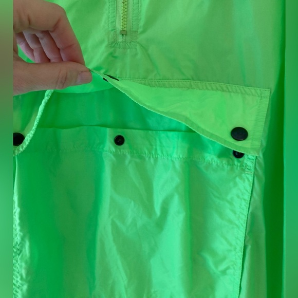 IZOD Vintage 90s Windbreaker Semi-Sheer Neon Green L - Picture 6 of 7